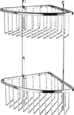 ADORA® Brusehylder*hjørnehylde dobbelt trådkurv