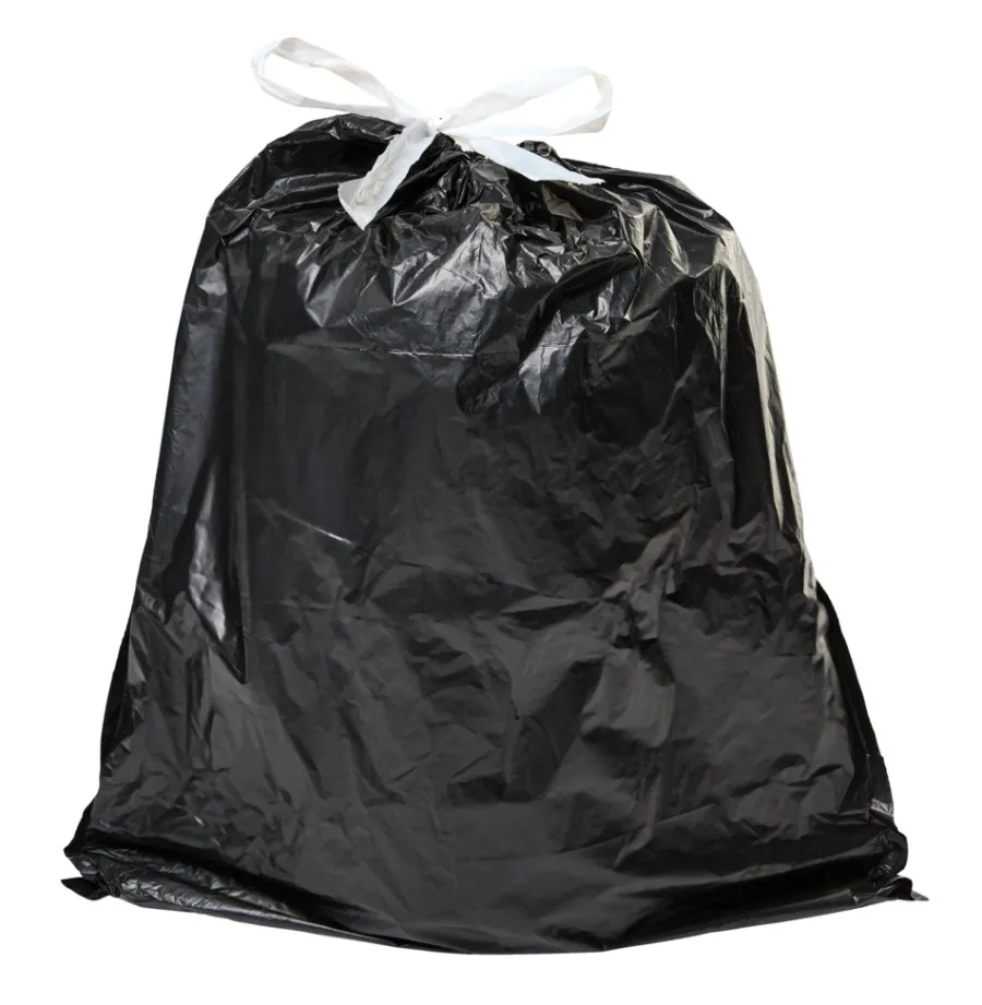 Husholdningsartikler*Affaldsposer m/snøreluk 30 liter - 15 stk. Sort