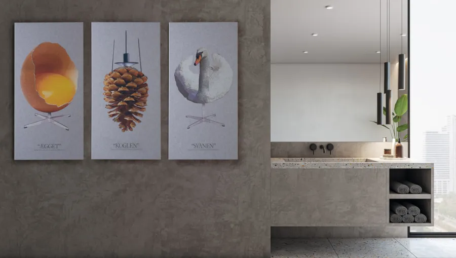FibroTech Akustikpaneler & Tilbehør*Akustikbillede Art-Acoustic koglen 60 x 120 cm - lys grå