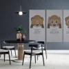 FibroTech Akustikpaneler & Tilbehør*Akustikbillede Art-Acoustic hear 60 x 120 cm - lys grå