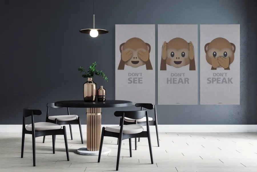 FibroTech Akustikpaneler & Tilbehør*Akustikbillede Art-Acoustic hear 60 x 120 cm - lys grå