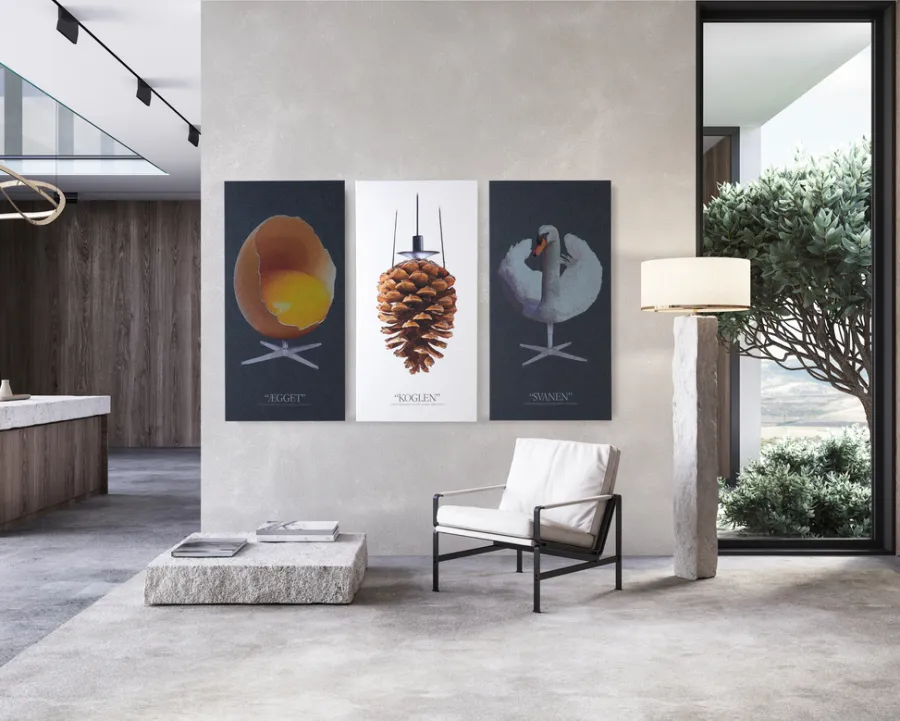 FibroTech Akustikpaneler & Tilbehør*Akustikbillede Art-Acoustic ægget 60 x 120 cm - mørk grå