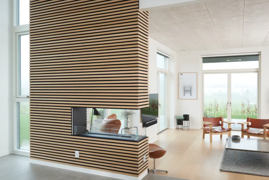 FibroTech Akustikpaneler & Tilbehør|Loftbeklædning*Akustikpanel Premium 22 x 605 x 2440 mm Light oak