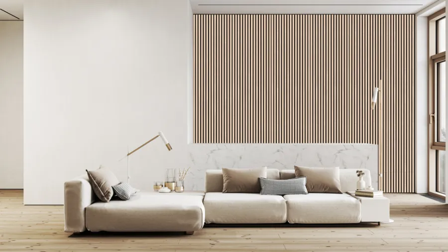 FibroTech Akustikpaneler & Tilbehør|Loftbeklædning*Akustikpanel Premium 22 x 605 x 2440 mm Light oak