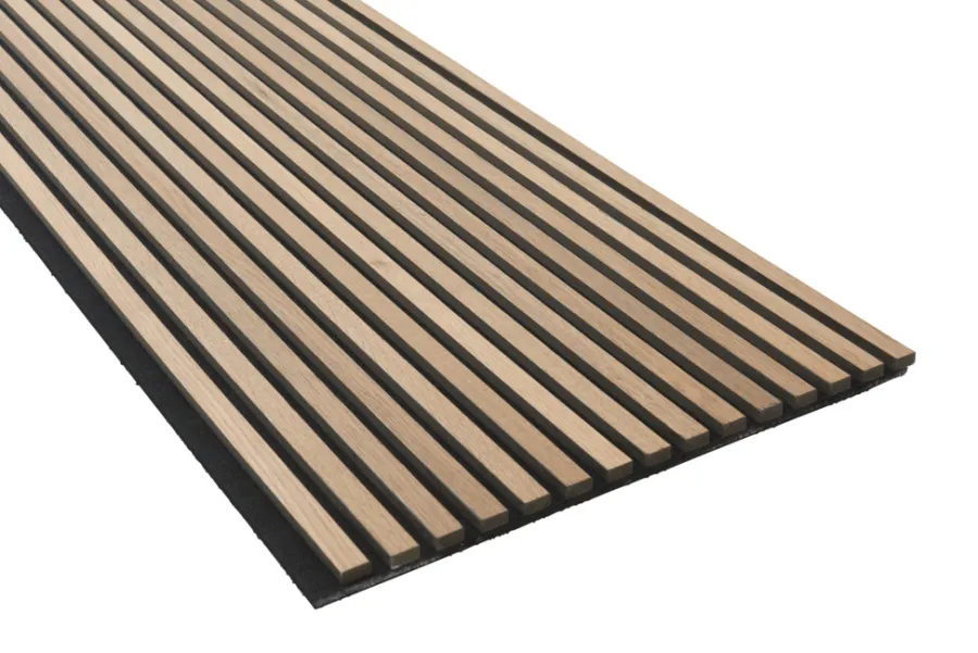FibroTech Akustikpaneler & Tilbehør|Loftbeklædning*Akustikpanel Premium 22 x 605 x 2440 mm Oiled oak