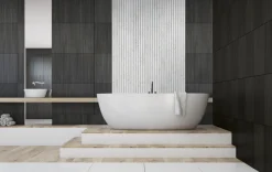 FibroTech Akustikpaneler & Tilbehør|Loftbeklædning*Akustikpanel Stone 520 x 2440 x 18 mm Marble white