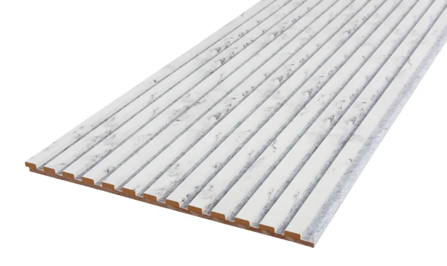 FibroTech Akustikpaneler & Tilbehør|Loftbeklædning*Akustikpanel Stone 520 x 2440 x 18 mm Marble white