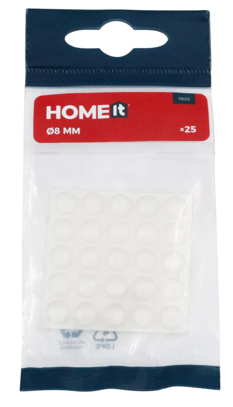 HOME it Filtpuder*Anslagsdæmpere Ø8 mm transparent 25 stk.