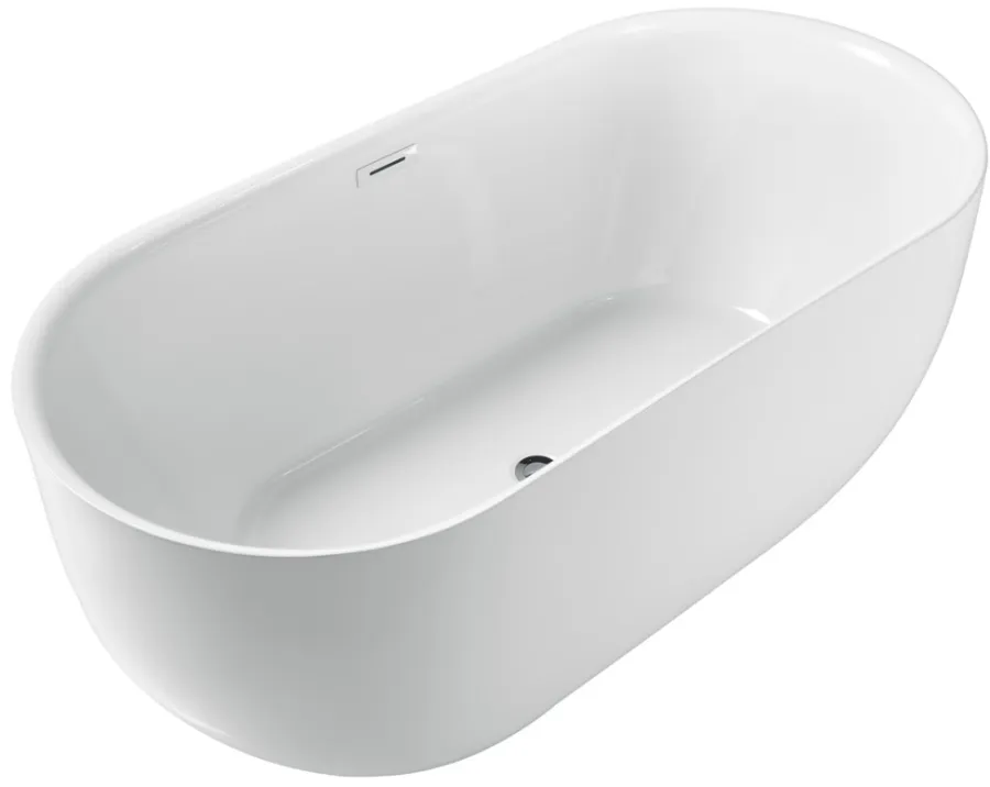 Badekar*Badekar ovalt fritstående L170 x B78 x H60 cm Hvid