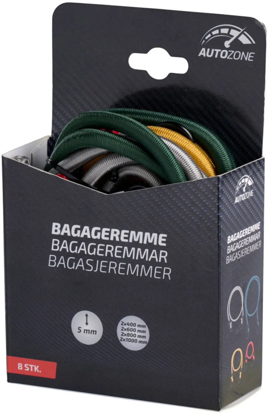 AutoZone® Trailertilbehør*Bagageremme med kroge 8 stk. -