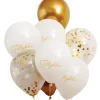 Pynt & Festudstyr*Ballonbuket 8 stk. 30 cm guld/hvid