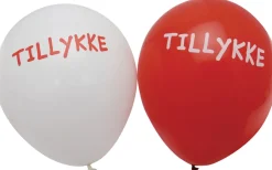 Pynt & Festudstyr*Balloner 6 stk. m/tillykke print