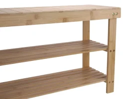 Boligindretning|Reoler & Rumdelere*Bambusbænk m/2 hylder 70 x 25 x 45 cm