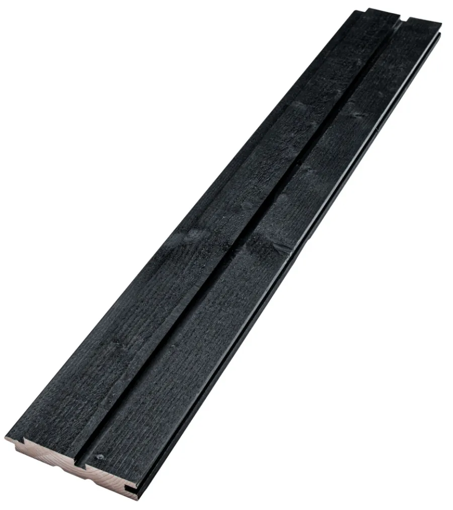 Imprægneret Træ|Facadeplader*Beklædning lodret sort 25 x 125 x 3000 mm 4-pk.