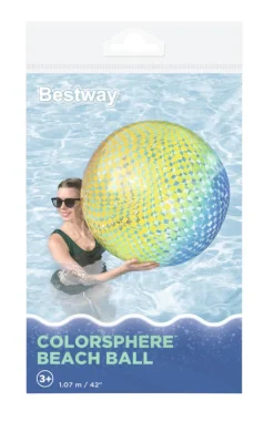Bestway Strand- & Badelegetøj|Badedyr & Vandleg*Colorsphere strandbold Ø107 cm Transparent med flerfarvet mønster