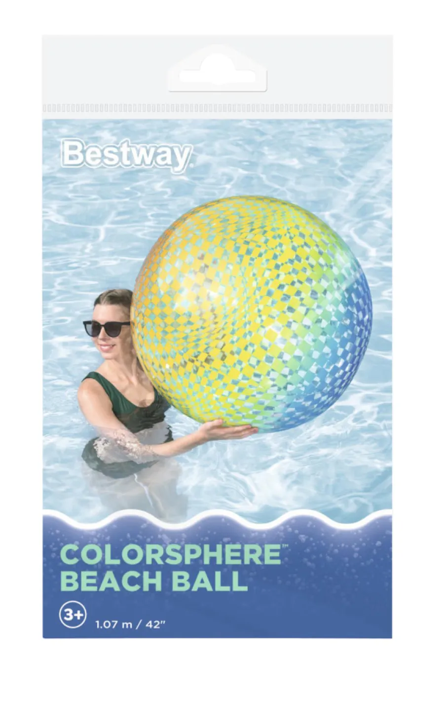 Bestway Strand- & Badelegetøj|Badedyr & Vandleg*Colorsphere strandbold Ø107 cm Transparent med flerfarvet mønster