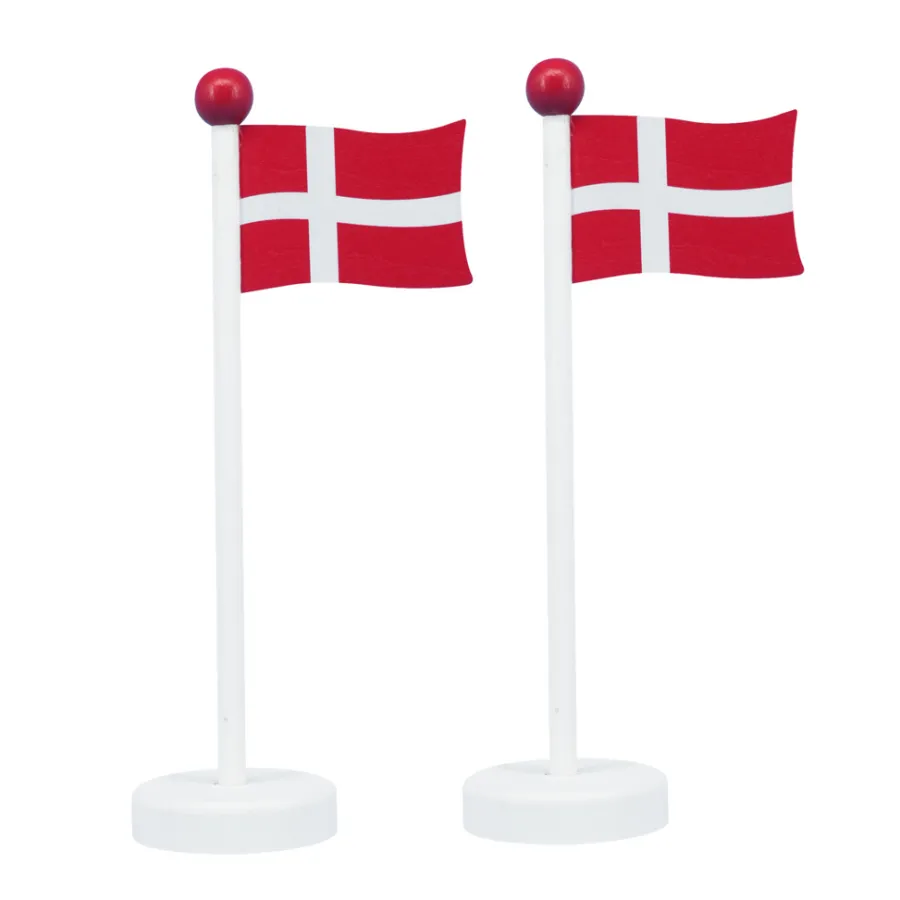 Gamle Danmark Pynt & Festudstyr|Flag & Flagstænger*Bordflag dannebrog 22 cm 2 stk.