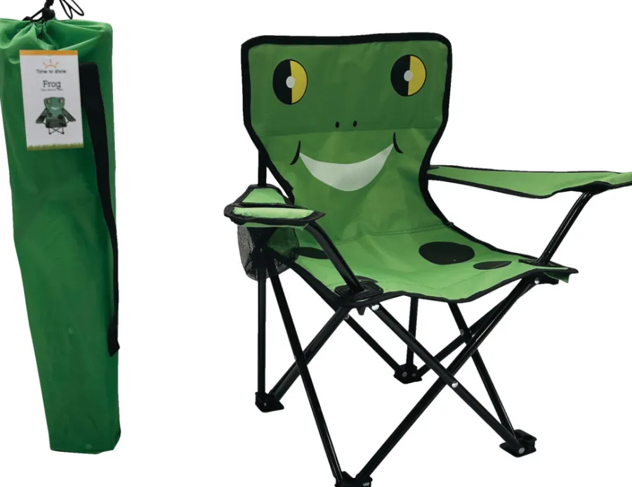 Sunlife® Sæsonafslutning|Telte & Campingmøbler*Børnecampingstol frø 35 x 35 x 62 cm -