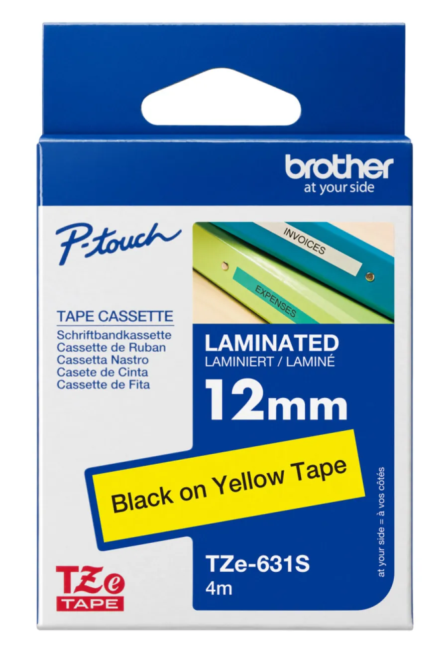 Brother Husholdningsartikler*TZe-631S-tape 12 mm x 4 meter sort/gul