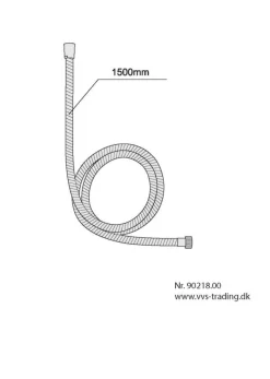REN Brusehoveder & -Slanger*Bruseslange 150 cm - Krom