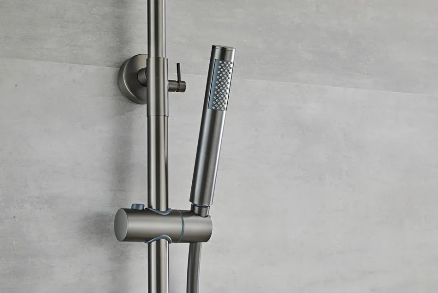 Blandingsbatterier Til Bad Og Brus*Brusesæt m/termostat Ø250 mm gunmetal