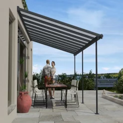 Canopia by Palram Overdækning*Sierra terrasseoverdækning 16,4 m² Ramme Antracit RAL 7016; Tagpaneler Klare