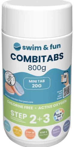 Swim & Fun Poolkemi & Testudstyr*Combitabs klorfri 40 x 20 g (800 g) -