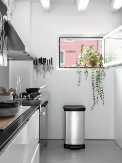 Curver Skraldespande|Affaldssortering*pedalspand sølv 50 liter Metalfinish