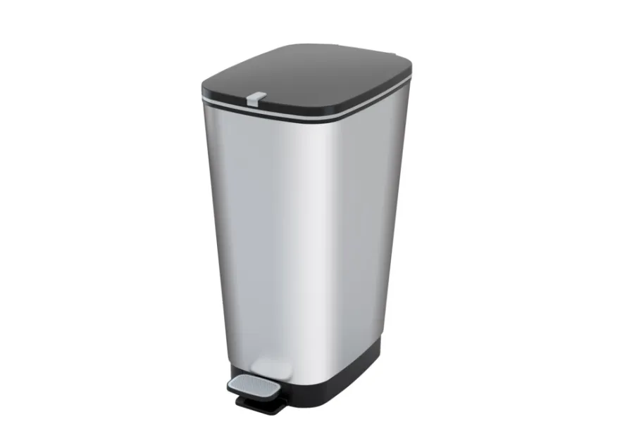 Curver Skraldespande|Affaldssortering*pedalspand sølv 45 liter Metalfinish