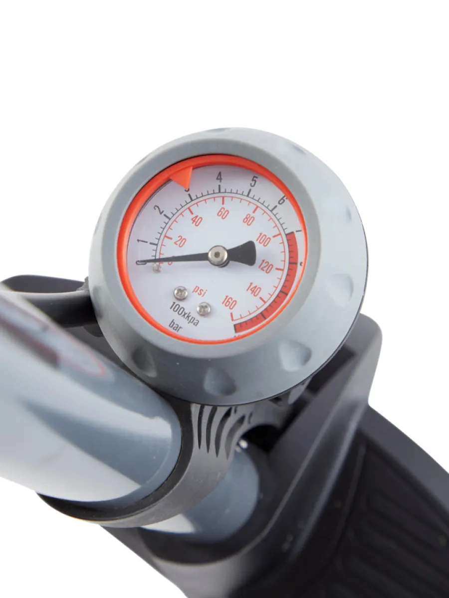 BikeZone® Cykelreparation & Lappegrej*Cykelpumpe med manometer fodmodel -