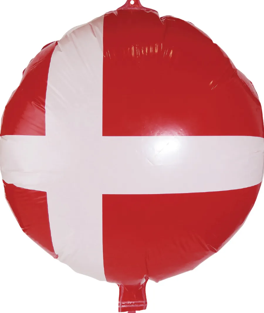 Pynt & Festudstyr*Dannebrogsflag folieballon Ø 45 cm
