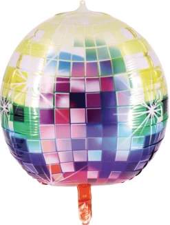 Pynt & Festudstyr*Discokugle folieballon multifarvet 1 stk. Ø35 cm