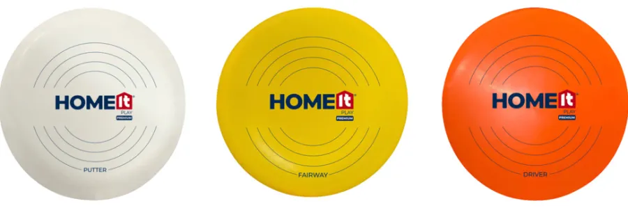 HOME it PLAY PREMIUM Spil & Underholdning|Sport & Motion*Discs t/discgolf premium 3 stk. Orange/gul/hvid