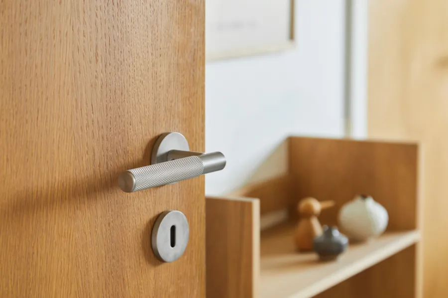 Homefixer Dørhåndtag & Nøglecylindre*Dørgreb 13,5 cm mat satin nikkel -