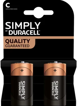 Duracell Batterier*Simply C Alkaline batterier 2-pk.
