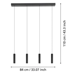 Eglo Loftlamper*Almudaina langbordspendel Ø6 cm Sort