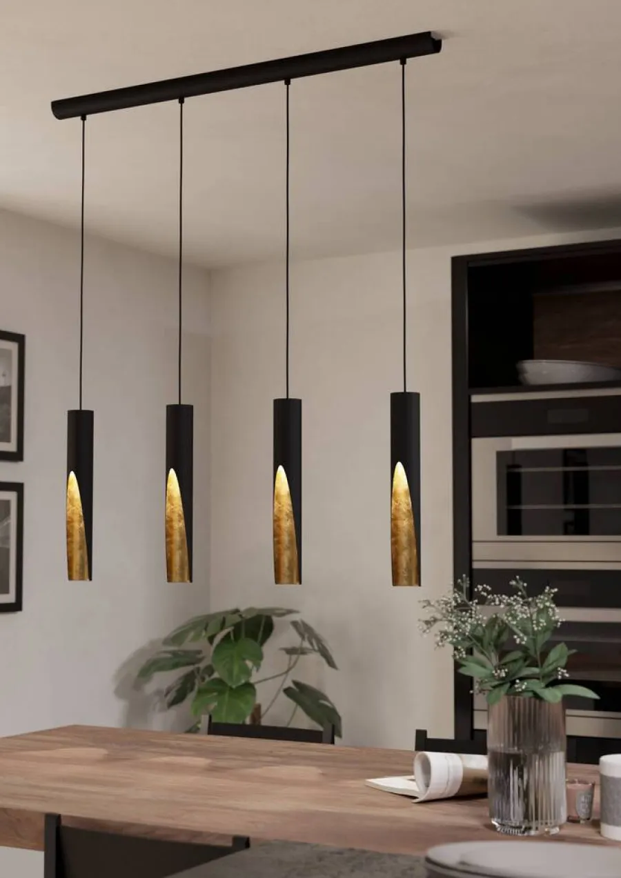 Eglo Loftlamper*Barbotto langbordspendel L92,5 x H110 cm Sort/guld