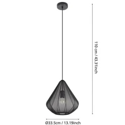 Eglo Loftlamper*Dolwen pendel Ø33,5 cm Sort