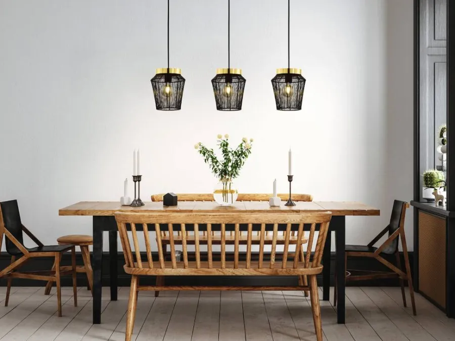 Eglo Loftlamper*Escandidos langbordspendel sort/guld