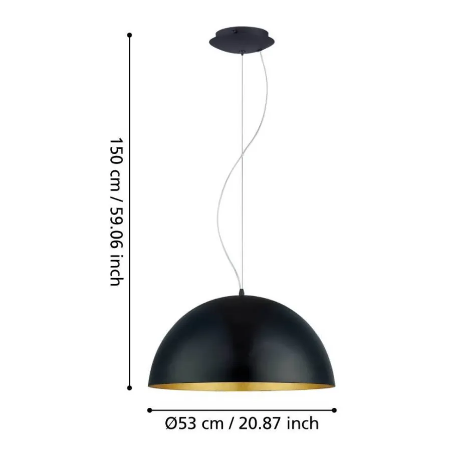 Eglo Loftlamper*Gaetano 1 pendel Ø53 cm Sort/guld