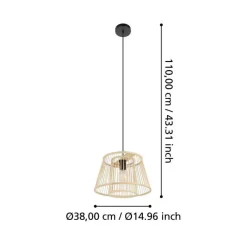 Eglo Loftlamper*Hykeham pendel Ø38 cm Natur