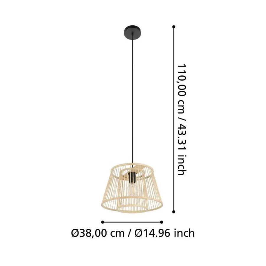 Eglo Loftlamper*Hykeham pendel Ø38 cm Natur