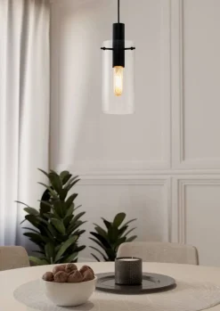 Eglo Loftlamper*Montefino pendel sort/klar Ø11 cm