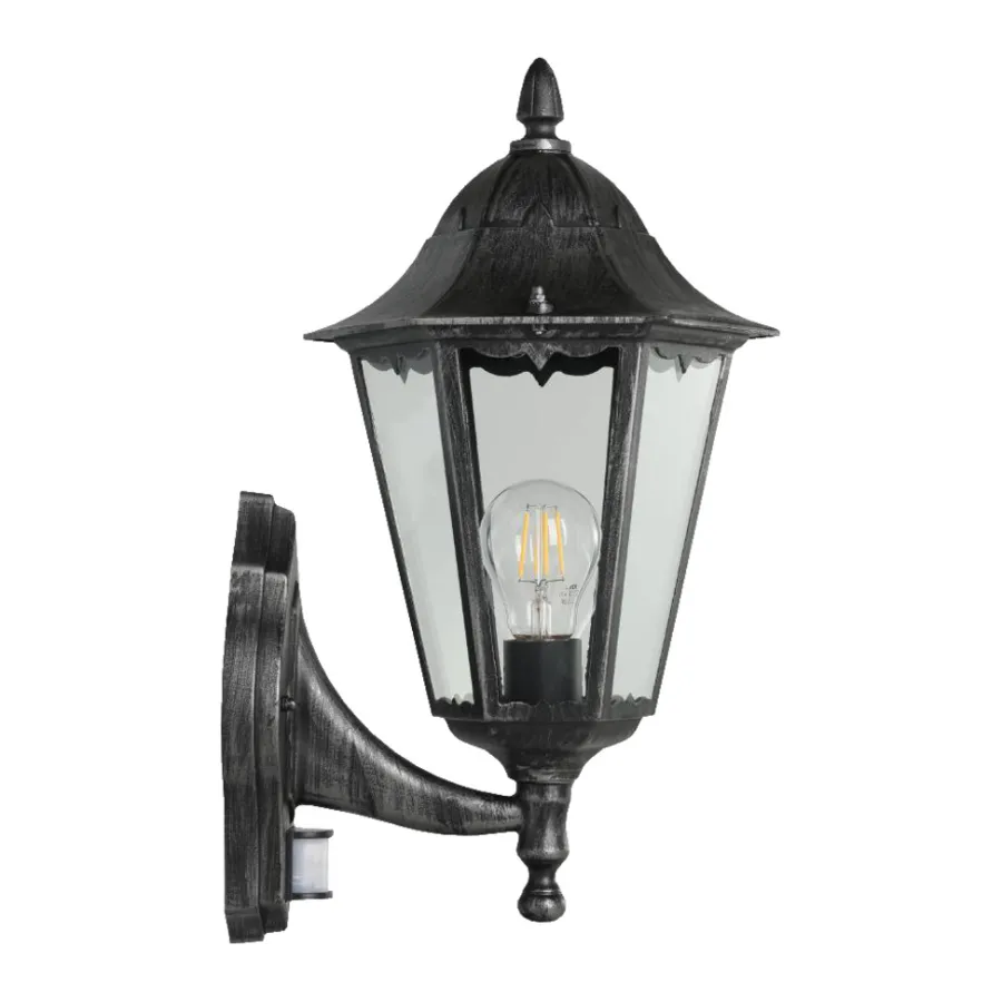 Eglo Udendørslamper*Navedo væglampe m/sensor sort/sølv 47,5 cm Sort og sølv