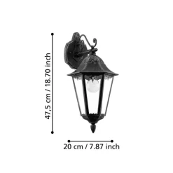 Eglo Udendørslamper*Navedo væglampe nedadvendt sort/sølv 47,5 cm Sort og sølv