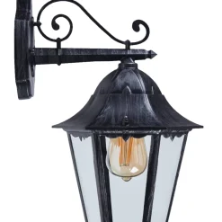 Eglo Udendørslamper*Navedo væglampe nedadvendt sort/sølv 47,5 cm Sort og sølv