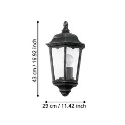 Eglo Udendørslamper*Navedo væglampe sort/sølv 43 cm Sort og sølv