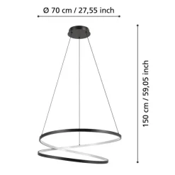 Eglo Loftlamper*Ruotale pendel Ø70 cm Sort