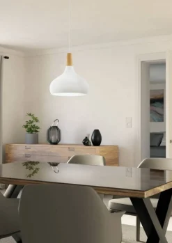 Eglo Loftlamper*Sabinar pendel Ø28 cm Hvid/brun