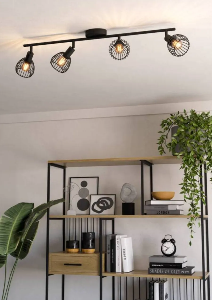 Eglo Loftlamper*Sonnino 4-spotskinne Sort